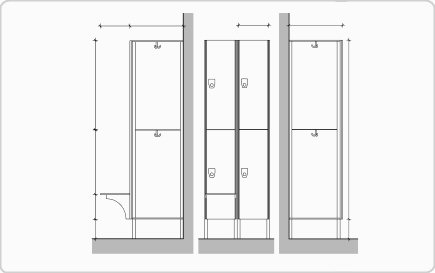 Podwójne szafki basenowe z HPL